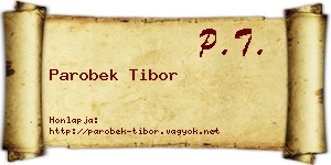 Parobek Tibor névjegykártya
